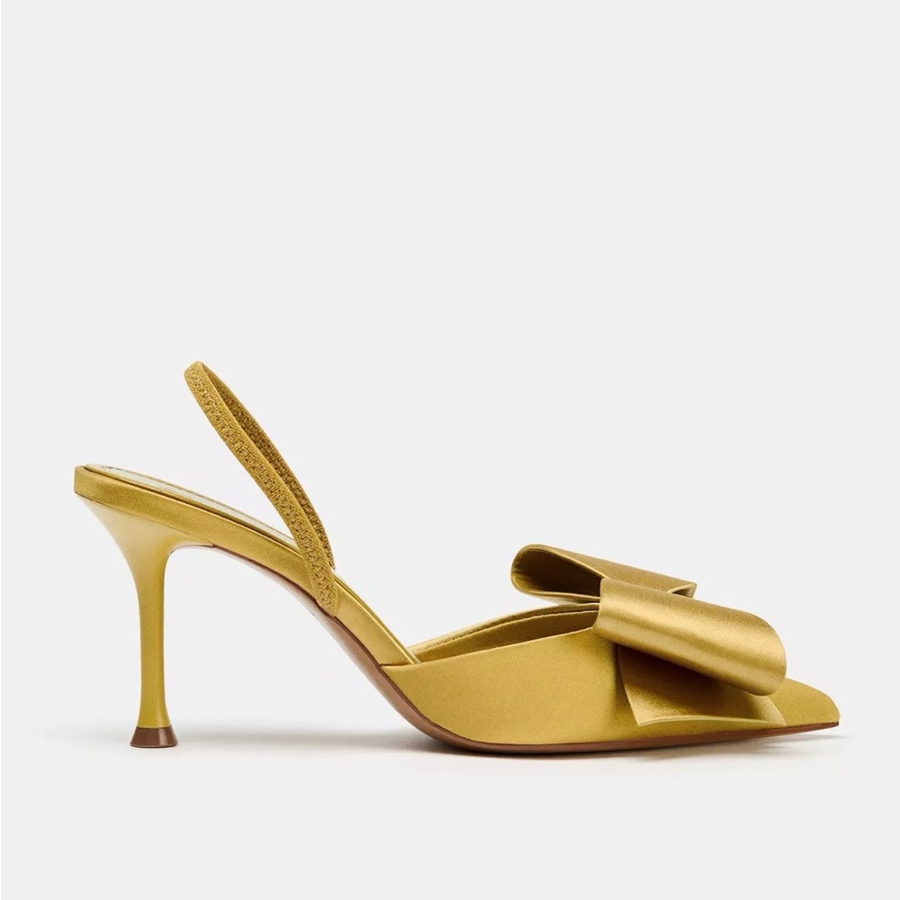 Zara Metallic Gold Slingback Heels Bloggeres favorite - Picture 4 of 5